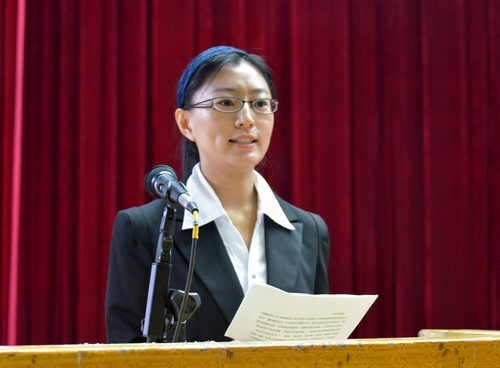 2014级博士研究生刘爽同学代表全体新生发言