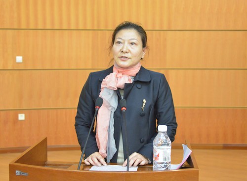黑龙江省社会科学界联合会科普部部长胡晓玉致开幕词并主持研讨会